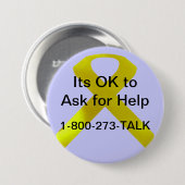 Badge Rond 7,6 Cm Bouton d'aide de conscience de suicide (Devant & derrière)