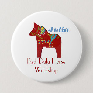 Badge Rond 7,6 Cm Bouton Dala Horse Personnalisé Name Tag
