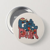 Badge Rond 7,6 Cm Bouton d'alimentation Fille (Devant & derrière)