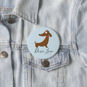 Badge Rond 7,6 Cm Bouton d'amour Dachshund (Doxie) (En situation)