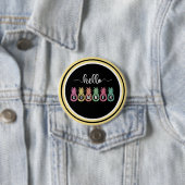 Badge Rond 7,6 Cm Bouton d'ananas d'été (En situation)