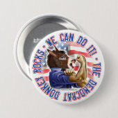Badge Rond 7,6 Cm Bouton d'âne de Démocrate (Devant & derrière)