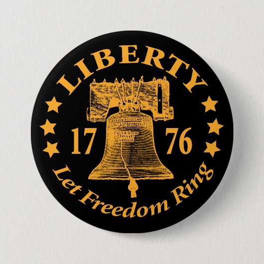 BADGE ROND 7,6 CM BOUTON D'ANNEAU DE LIBERTÉ (Devant)