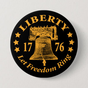 BADGE ROND 7,6 CM BOUTON D'ANNEAU DE LIBERTÉ