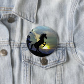 Badge Rond 7,6 Cm Bouton d'art du cheval (En situation)