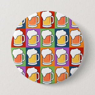 Badge Rond 7,6 Cm Bouton d'art Pop BEER
