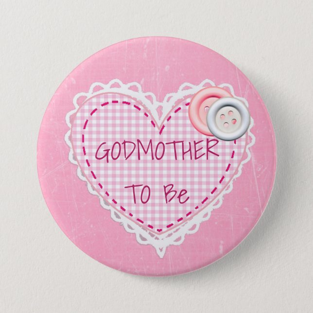 Badge Rond 7,6 Cm Bouton de Baby shower de coeur de la mère dorée (Devant)