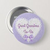 Badge Rond 7,6 Cm Bouton de Baby shower de grand grand grand-mère à  (Devant & derrière)