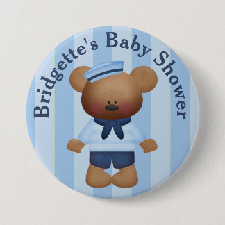 Badge Rond 7,6 Cm Bouton de Baby shower de l'ours de mer customisé