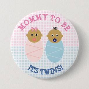 Badge Rond 7,6 Cm Bouton de Baby shower de maman to Be Twin Boy et f