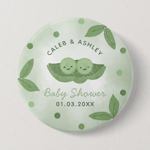 Badge Rond 7,6 Cm Bouton de Baby shower deux petits pois dans un pod