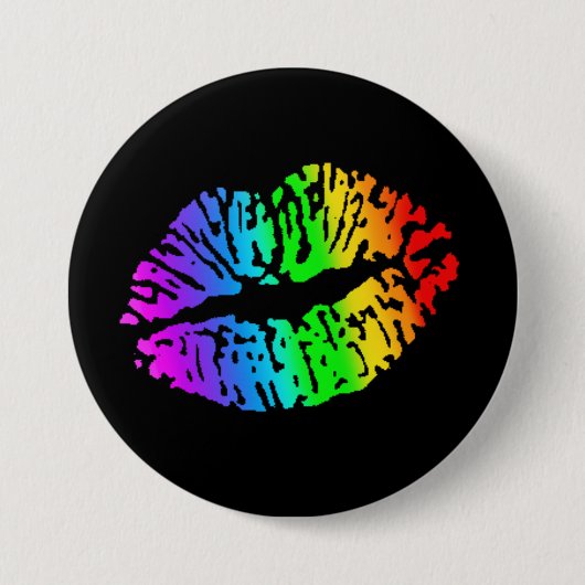 Badge Rond 7,6 Cm Bouton de baiser d'arc-en-ciel (Devant)