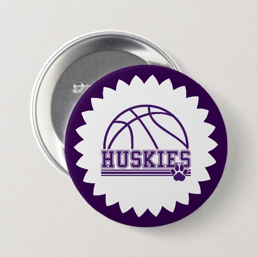 Badge Rond 7,6 Cm Bouton de broche Huskies (Devant & derrière)