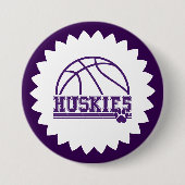 Badge Rond 7,6 Cm Bouton de broche Huskies (Devant)