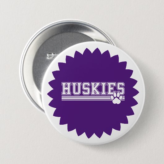 Badge Rond 7,6 Cm Bouton de broche Huskies (Devant & derrière)