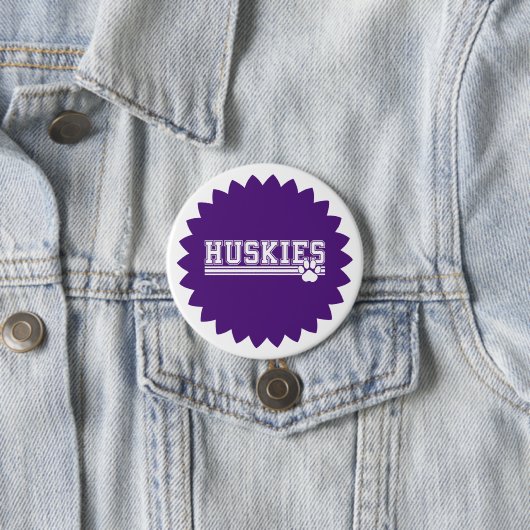 Badge Rond 7,6 Cm Bouton de broche Huskies (En situation)