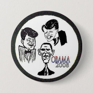 Badge Rond 7,6 Cm Bouton de caricature de JFK/RFK/BHO