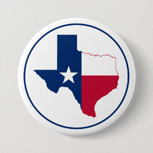 Badge Rond 7,6 Cm Bouton de carte du drapeau du Texas