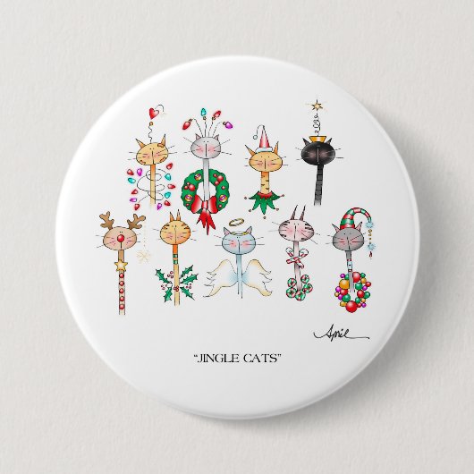 Badge Rond 7,6 Cm Bouton de CHATS de TINTEMENT (Devant)