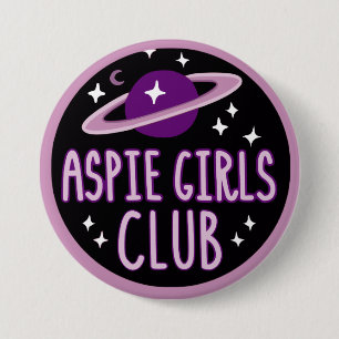 Badge Rond 7,6 Cm Bouton de club de filles d'Aspie (logo de