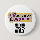 Badge Rond 7,6 Cm Bouton de code qr personnalisé (Devant)