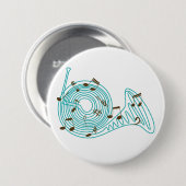 Badge Rond 7,6 Cm Bouton de cor de harmonie (Devant & derrière)