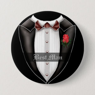Badge Rond 7,6 Cm Bouton de cortège de mariage du témoin