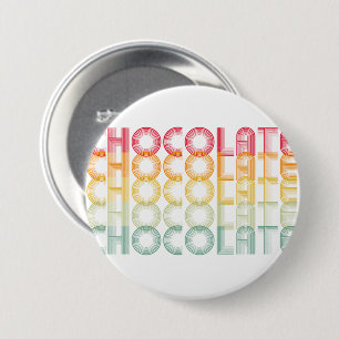 Badge Rond 7,6 Cm Bouton de couleur arc-en-ciel au chocolat rétro
