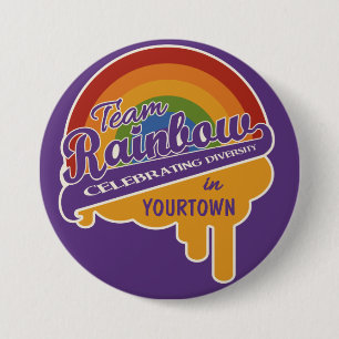 Badge Rond 7,6 Cm Bouton de coutume d'arc-en-ciel d'équipe