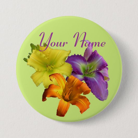 Badge Rond 7,6 Cm Bouton de Daylily (Devant)