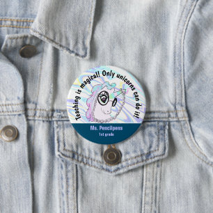 Badge Rond 7,6 Cm Bouton de déclaration d'enseignement de la licorne