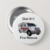 Badge Rond 7,6 Cm Bouton de délivrance du feu (Devant & derrière)