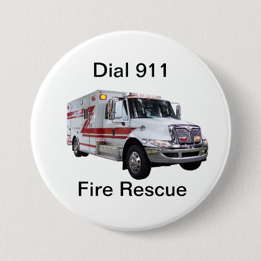 Badge Rond 7,6 Cm Bouton de délivrance du feu (Devant)