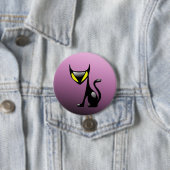 Badge Rond 7,6 Cm Bouton de démon de chat (En situation)