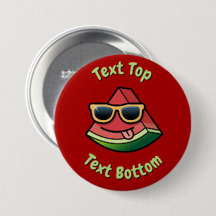 Badge Rond 7,6 Cm Bouton de dessin de pastèque
