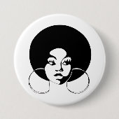 Badge Rond 7,6 Cm Bouton de diva d'Afro (Devant)