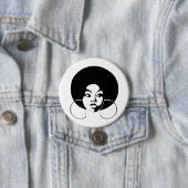 Badge Rond 7,6 Cm Bouton de diva d'Afro (En situation)