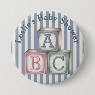 Badge Rond 7,6 Cm Bouton de douche Blocs pour bébés customisés