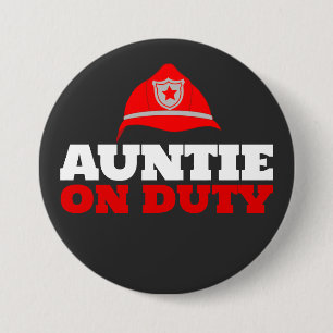 Badge Rond 7,6 Cm Bouton de fête des pompiers en service