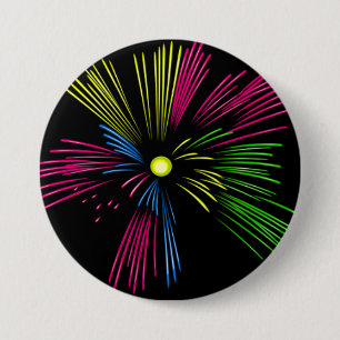 Badge Rond 7,6 Cm Bouton de feu d'artifice