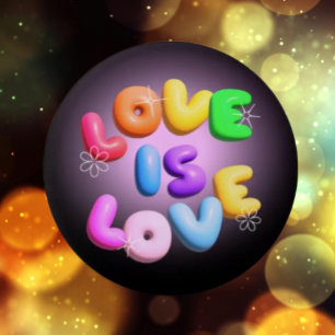 Badge Rond 7,6 Cm Bouton de fierté arc-en-ciel 3D "L'amour est l'amo
