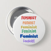 Badge Rond 7,6 Cm bouton de fierté féministe (Devant & derrière)