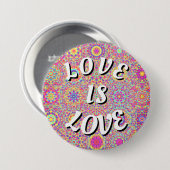 Badge Rond 7,6 Cm Bouton de Fierté Love Is Love (Devant & derrière)