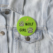 BADGE ROND 7,6 CM BOUTON DE FILLE DE LOUP (En situation)