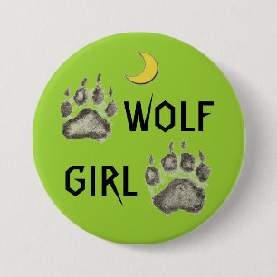 BADGE ROND 7,6 CM BOUTON DE FILLE DE LOUP