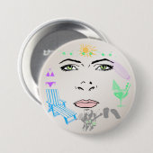 Badge Rond 7,6 Cm Bouton de fille d'été (Devant & derrière)