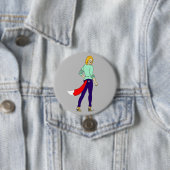 Badge Rond 7,6 Cm bouton de fille foxy (En situation)