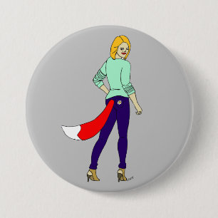 Badge Rond 7,6 Cm bouton de fille foxy