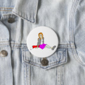 Badge Rond 7,6 Cm bouton de fille foxy (En situation)
