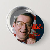 Badge Rond 7,6 Cm Bouton de fils préféré de Paul Simon l'Illinois (Devant & derrière)